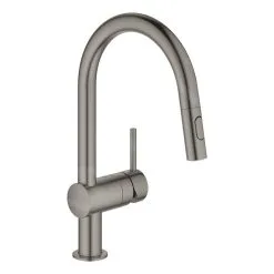 Grohe Minta - Miscelatore Da Lavello Con Doccetta Estraibile, Hard Graphite Spazzolata 32321AL2