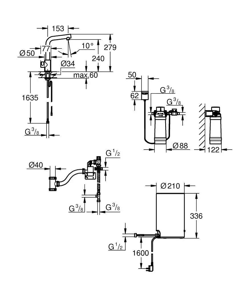 Grohe Red - Rubinetto Da Lavello Mono Con Bollitore E Dispositivo Di Filtraggio, Cisterna M, Cromo 30339001 2 Grohe Red - Rubinetto Da Lavello Mono Con Bollitore E Dispositivo Di Filtraggio, Cisterna M, Cromo 30339001 - immagine 2