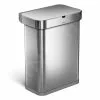 Simplehuman Pattumiere - Pattumiera Touchless Con Comando A Voce E Sensore Di Movimento, 58 L, Acciaio Inox Spazzolato ST2031
