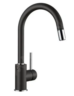 Blanco Mida S - Miscelatore Da Lavello Con Bocca Di Erogazione Estraibile, Nero/cromo 526146
