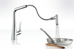 Hansgrohe Metris - Miscelatore Monocomando 220 Per Lavello Con Doccetta Estraibile, Cromato 14834000 -Vendite Accessori per Cucina ab2672057d8841cb837cf3be