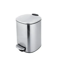 Nimco Pattumiere - Pattumiera 5 L, Acciaio Inox Opaco KOS 9005-10