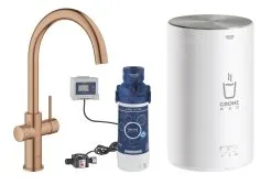 Grohe Red - Miscelatore Da Lavello Duo Con Bollitore E Dispositivo Di Filtraggio, Cisterna M, Warm Sunset Spazzolato 30083DL1