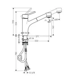 Hansgrohe Talis M52 - Miscelatore Monocomando Per Lavello Con Doccetta Estraibile, Cromato 32841000 -Vendite Accessori per Cucina bf7292a61f829e84b031f9f5