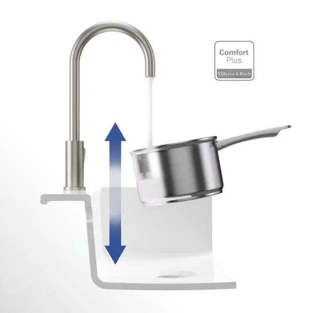 Villeroy & Boch Umbrella - Miscelatore Da Lavello Con Bocca Di Erogazione Estraibile, Acciaio Inox 925400LC 4 Villeroy & Boch Umbrella - Miscelatore Da Lavello Con Bocca Di Erogazione Estraibile, Acciaio Inox 925400LC - immagine 4