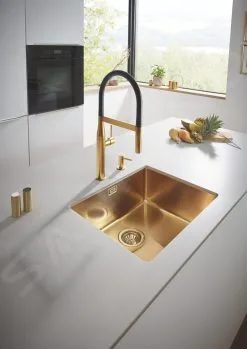 Grohe Essence - Miscelatore Da Lavello Con Braccio Di Erogazione Flessibile, Cool Sunrise Spazzolato 30294GN0 -Vendite Accessori per Cucina c341e2f5e4e9f8bc25ea60fb
