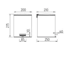 Nimco Pattumiere - Pattumiera 5 L, Bianco Opaco KOS 9005-05 -Vendite Accessori per Cucina c4d6cf137c2cf622a1f7617b 1