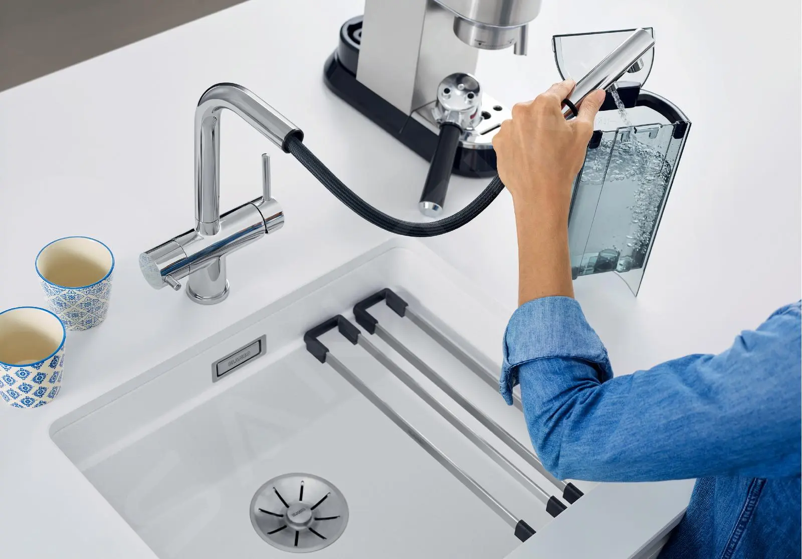 Blanco Fontas S II - Miscelatore Da Lavello Con Doccetta Estraibile E Funzione Di Filtraggio, Bianco 525204 3 Blanco Fontas S II - Miscelatore Da Lavello Con Doccetta Estraibile E Funzione Di Filtraggio, Bianco 525204 - immagine 3