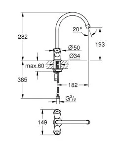 Grohe Costa S - Miscelatore Da Lavello, Cromo 31067001 -Vendite Accessori per Cucina c73373af0cd6badd612a7257