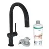 Hansgrohe Aqittura M91 - Miscelatore Da Lavello, Con Bocca Di Erogazione Estraibile E Funzione Di Filtraggio, SBox, Nero Opaco 76800670