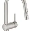 Grohe MintaTouch - Miscelatore Elettronico Per Lavello Con Doccetta Estraibile, Supersteel 31358DC2