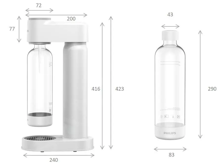Philips GoZero - Soda Maker Lite Con Accessori, Bianco ADD4901WH/10 2 Philips GoZero - Soda Maker Lite Con Accessori, Bianco ADD4901WH/10 - immagine 2