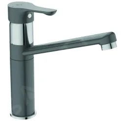 Ideal Standard Alpha - Miscelatore Da Lavello, Grigio Opaco/cromo BC813U8