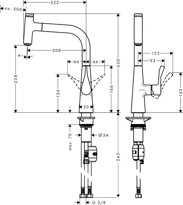 Hansgrohe Metris Select - Miscelatore Monocomando 240 Per Lavello Con Erogatore Estraibile, Cromato 14857000 2 Hansgrohe Metris Select - Miscelatore Monocomando 240 Per Lavello Con Erogatore Estraibile, Cromato 14857000 - immagine 2