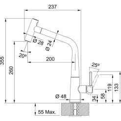 Franke Icon - Miscelatore Da Lavello FG 5188.149 Con Bocca Di Erogazione Estraibile, Acciaio Inox 115.0625.189 -Vendite Accessori per Cucina d55b9d06d85aea93771aa94a