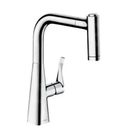 Hansgrohe M71 - Miscelatore Da Lavello Metris Con Doccetta Estraibile, SBox, EcoSmart, Cromo 73823000
