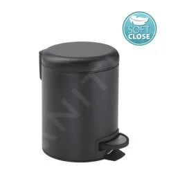 Sapho Accessori Bagno Gedy - Pattumiera Potty 3 L, Soft Close, Nero Opaco 320914
