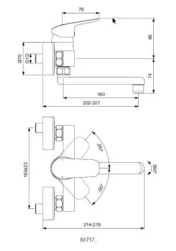 Ideal Standard CeraFlex - Miscelatore Per Lavello, Braccio Di Erogazione Girevole 160 Mm, Cromato B1717AA -Vendite Accessori per Cucina ea86ce8b49d649da0112a6c9