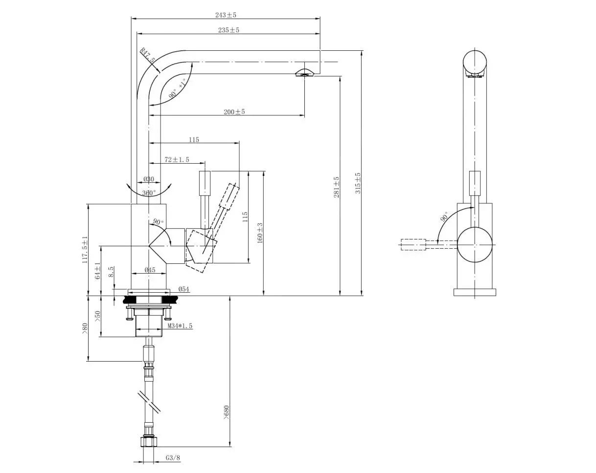 Villeroy & Boch Modern Steel - Miscelatore Da Lavello, Acciaio Inox 966801LC 2 Villeroy & Boch Modern Steel - Miscelatore Da Lavello, Acciaio Inox 966801LC - immagine 2