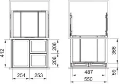 Franke Differenziatori - Cestino Portarifiuti Incorporato FX 60 26-11-11 121.0557.763 -Vendite Accessori per Cucina fdf396285263d2280e20ac94